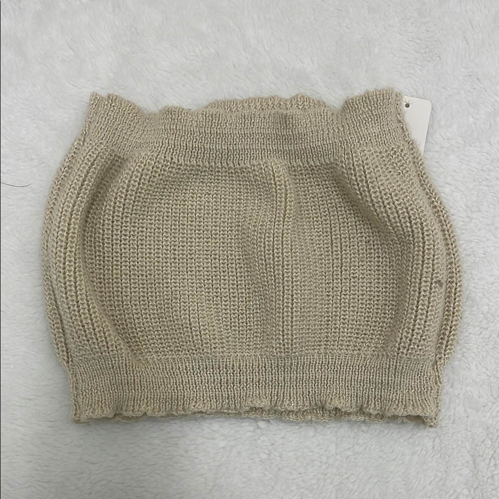 Beige Knit Tube Top. SHEIN Size L/8/10